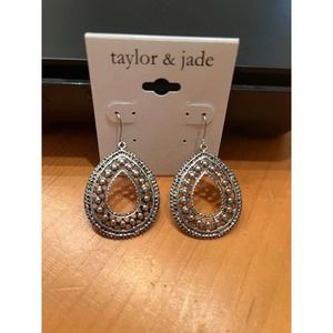 Women's Silver Tear Drop Dangle Earrings